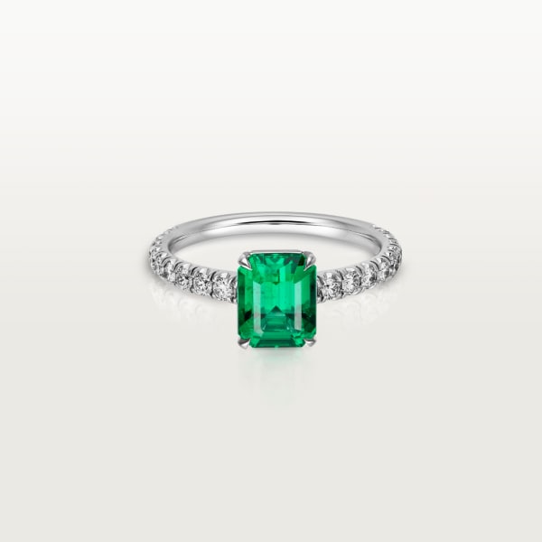 Solitaire 1895 Platinum, emerald, diamonds