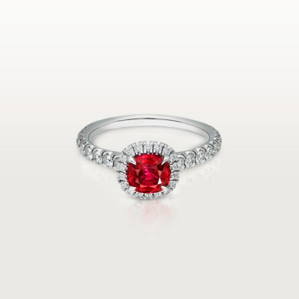 Cartier Destinée Solitaire with coloured stone Platinum , rubies, diamond