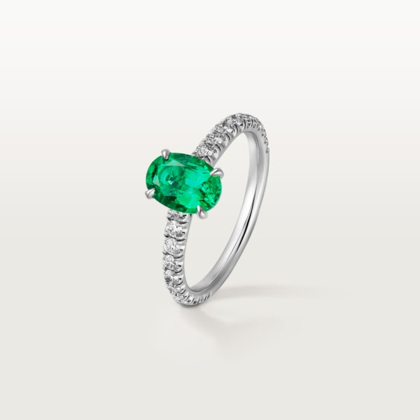 Solitaire 1895 Platinum, emerald, diamonds