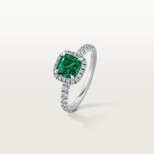 Cartier Destinée Solitaire with coloured stone Platinum, emerald, diamonds