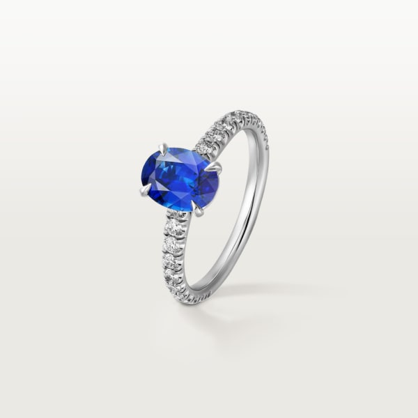 Solitaire 1895 Platinum, sapphire, diamonds