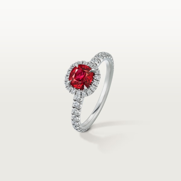 Cartier Destinée Solitaire with coloured stone Platinum , rubies, diamond