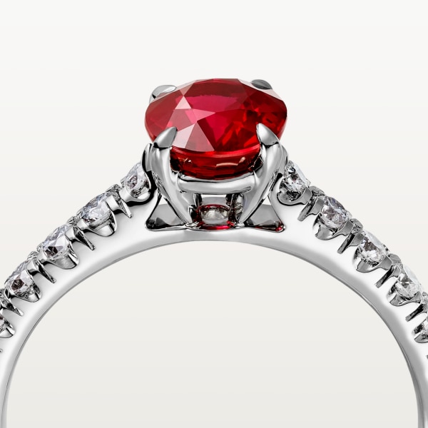 Solitaire 1895 Platinum , rubies, diamond