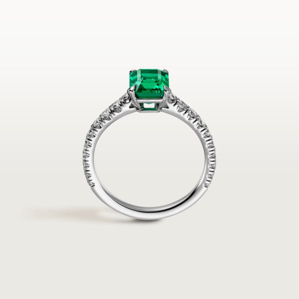 Solitaire 1895 Platinum, emerald, diamonds