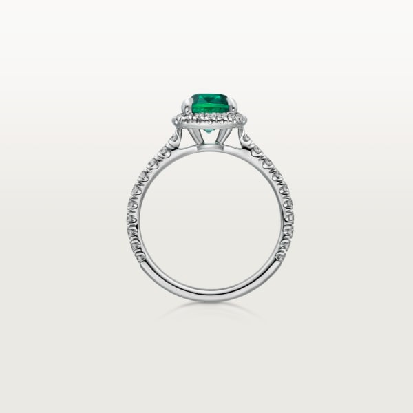 Cartier Destinée Solitaire with coloured stone Platinum, emerald, diamonds