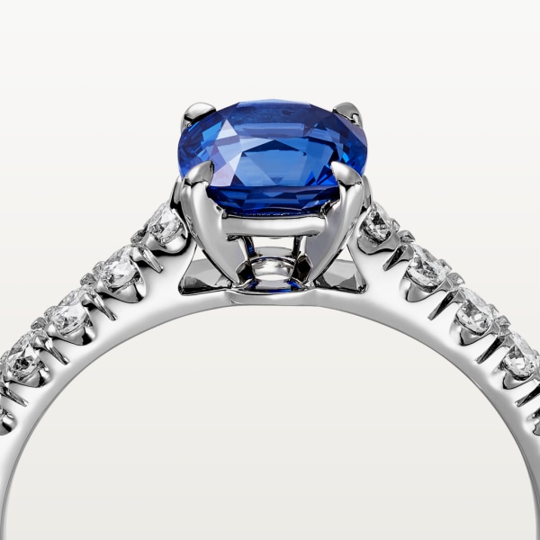 Solitaire 1895 Platinum, sapphire, diamonds