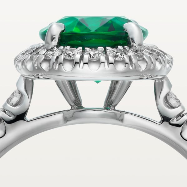 Cartier Destinée Solitaire with coloured stone Platinum, emerald, diamonds