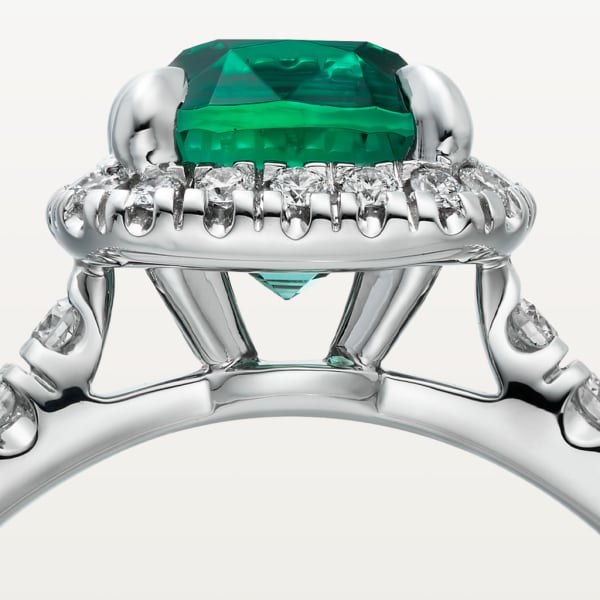 Cartier Destinée Solitaire with coloured stone Platinum, emerald, diamonds