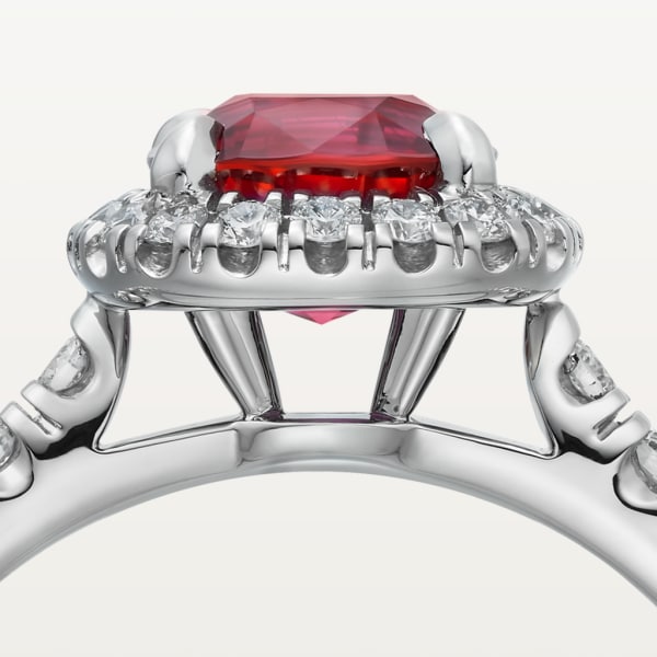 Cartier Destinée Solitaire with coloured stone Platinum , rubies, diamond