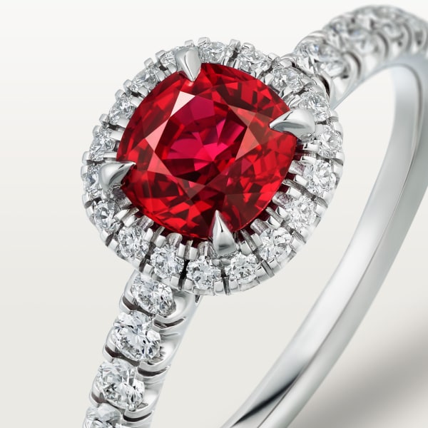 Cartier Destinée Solitaire with coloured stone Platinum , rubies, diamond