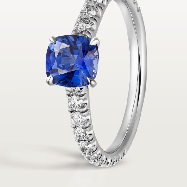 Solitaire 1895 Platinum, sapphire, diamonds