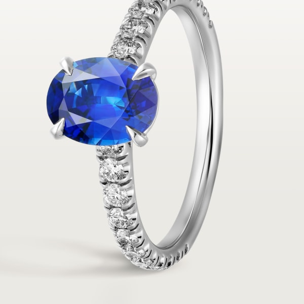 Solitaire 1895 Platinum, sapphire, diamonds