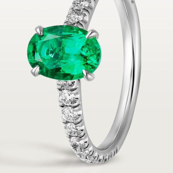 Solitaire 1895 Platinum, emerald, diamonds