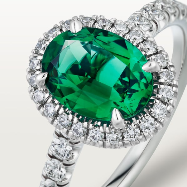 Cartier Destinée Solitaire with coloured stone Platinum, emerald, diamonds