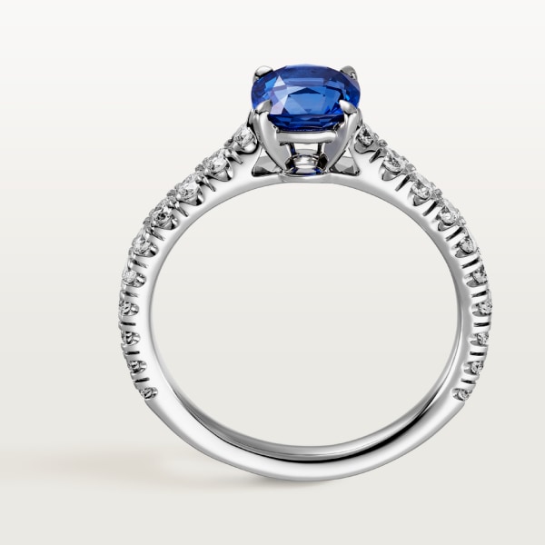 Solitaire 1895 Platinum, sapphire, diamonds