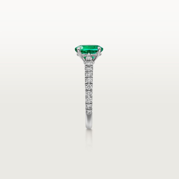 Solitaire 1895 Platinum, emerald, diamonds