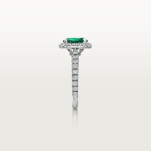 Cartier Destinée Solitaire with coloured stone Platinum, emerald, diamonds