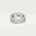 <span class='lovefont'>A </span> ring, classic model, paved, 6 diamonds White gold, diamonds