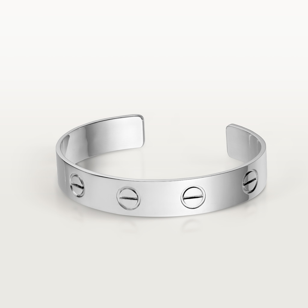 Love bracelet, open, large modelWhite gold