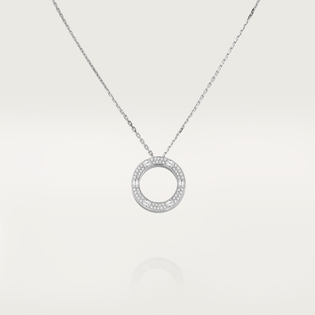 Love necklace, pavedWhite gold, diamonds