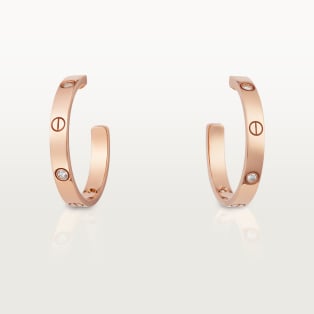 <span class='lovefont'>A </span> hoop earrings, medium model, 6 diamonds Rose gold, diamond