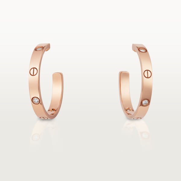 Love earrings Rose gold, diamond