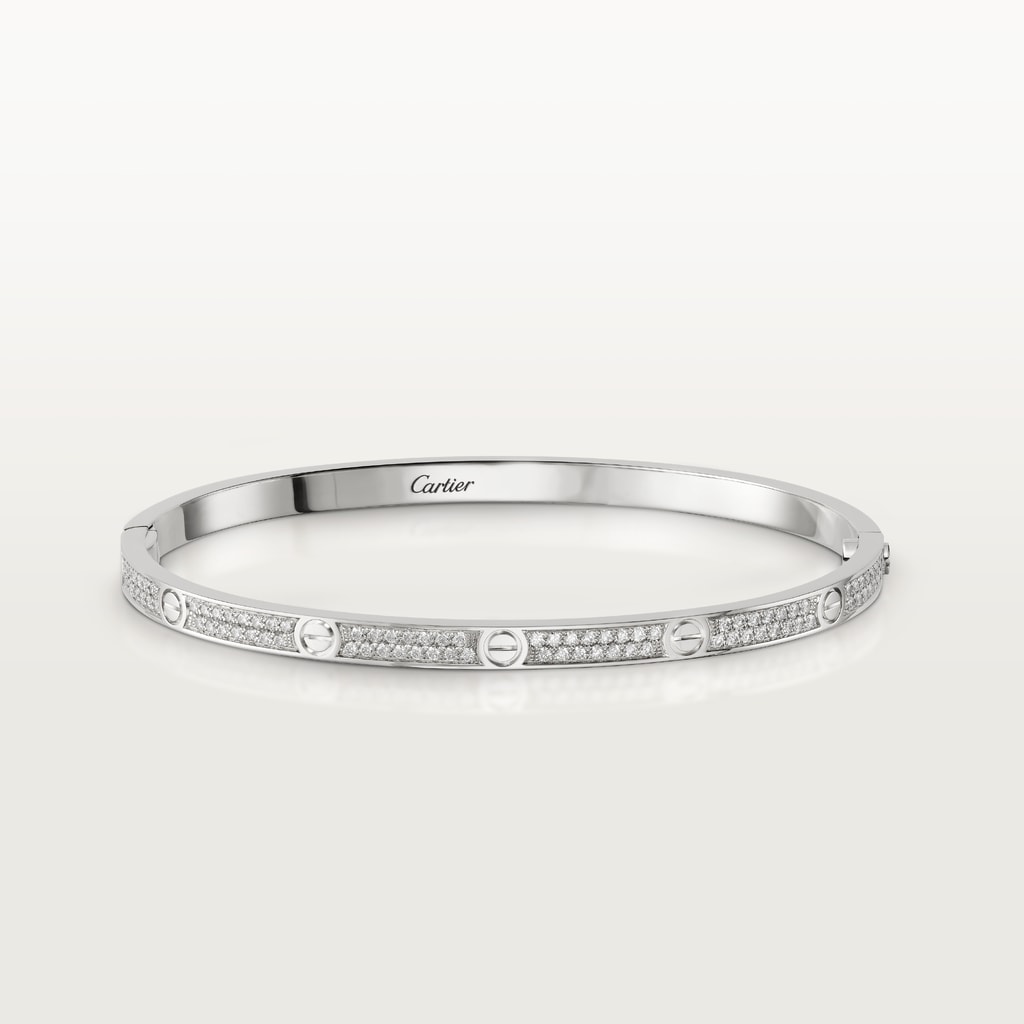 Love bracelet, small model, pavedWhite gold, diamonds