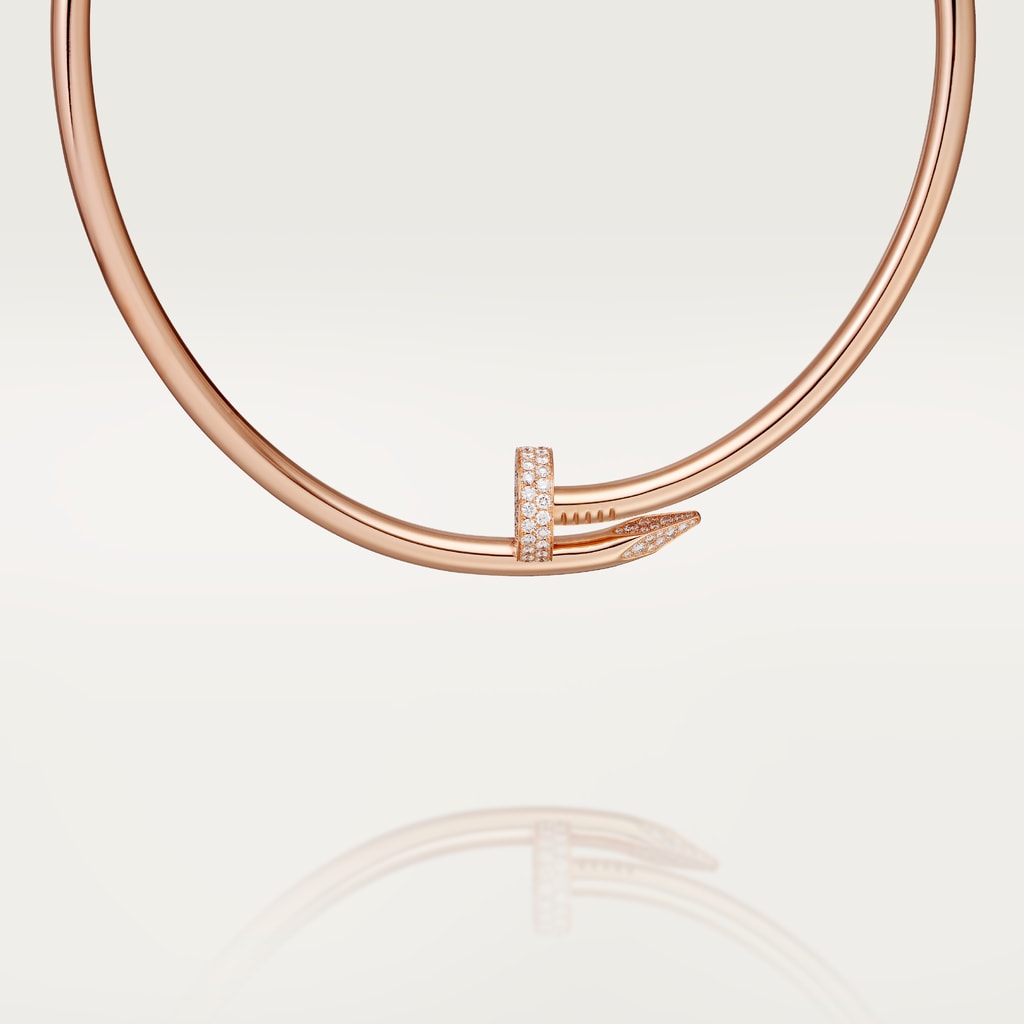 Juste un Clou torque necklace, extra-large model, diamondsRose gold, diamonds