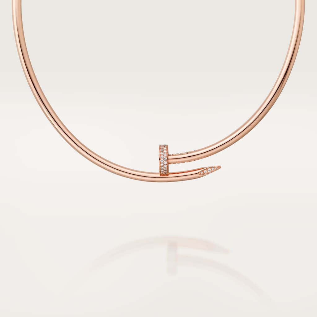 Juste un Clou torque necklace, classic modelRose gold, diamonds