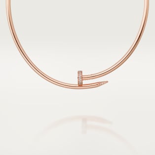 Juste un Clou torque necklace, classic model Rose gold, diamonds