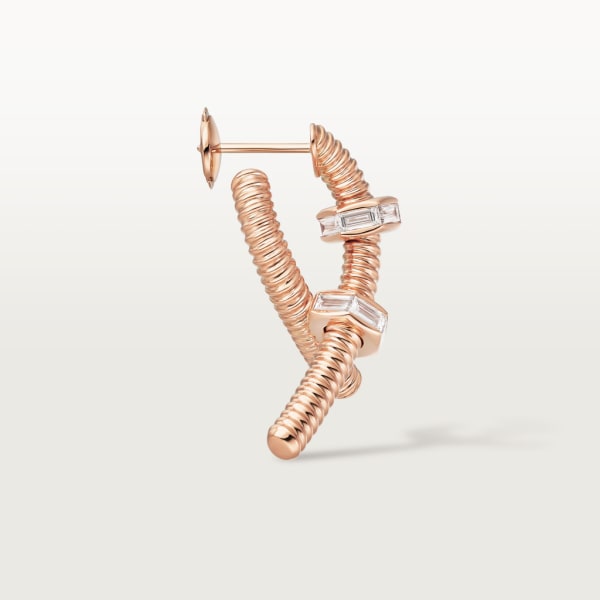 Écrou de Cartier right earring Rose gold, diamonds