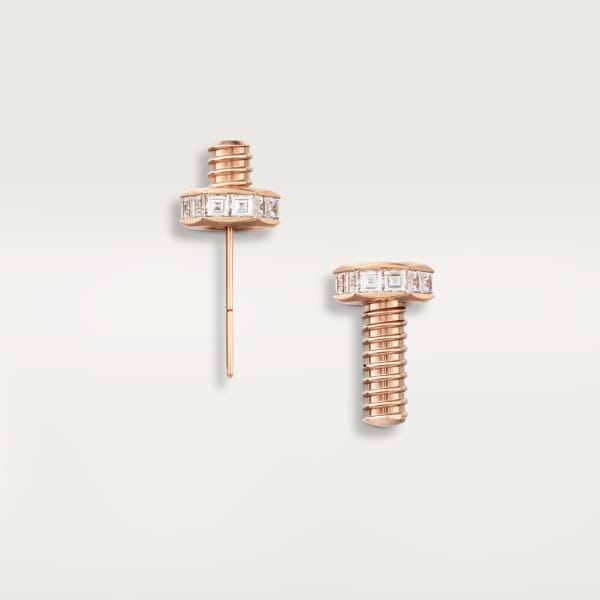 Écrou de Cartier earring/brooch Rose gold, diamonds