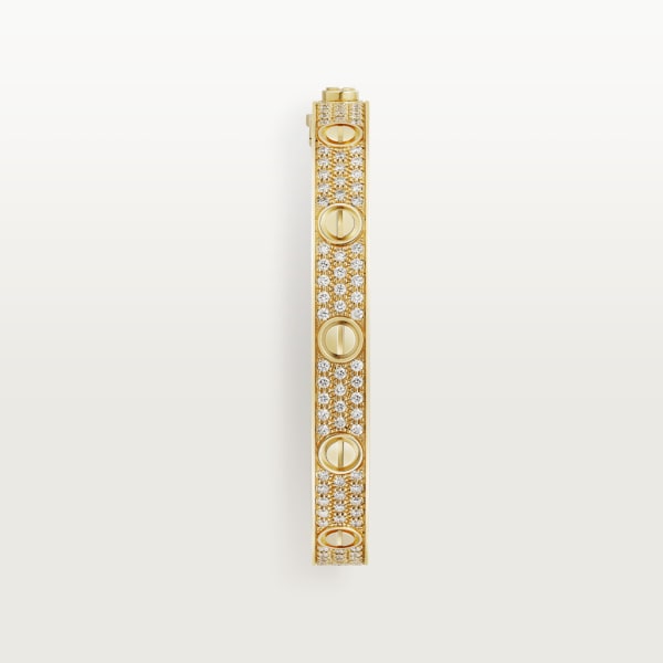 Love bracelet, classic model, paved Yellow gold, diamonds