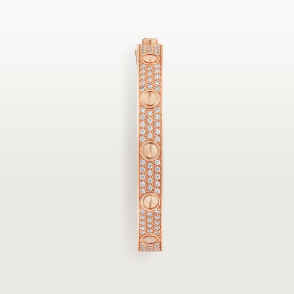 Love bracelet, diamond-paved Rose gold, diamonds