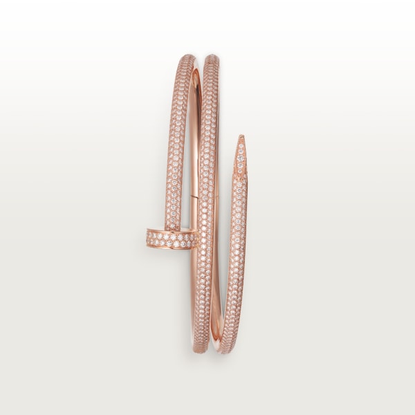 Juste un Clou bracelet, double, semi-paved Rose gold, diamonds