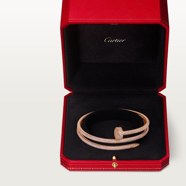 Juste un Clou bracelet, double, semi-paved Rose gold, diamonds