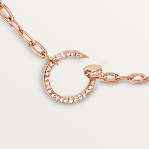 Juste un Clou necklace, paved  Rose gold, diamonds