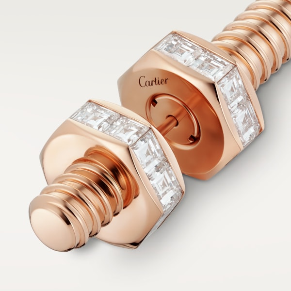 Écrou de Cartier earring/brooch Rose gold, diamonds