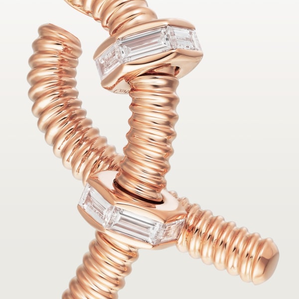 Écrou de Cartier right earring Rose gold, diamonds