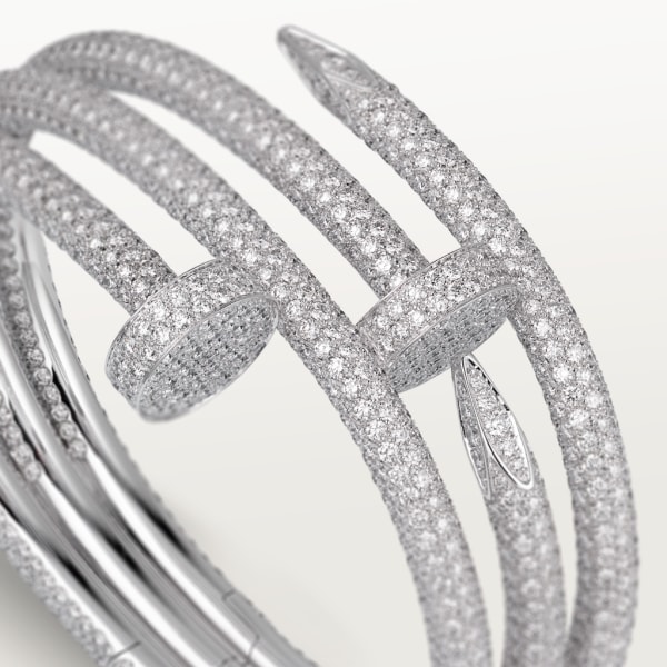 Juste un Clou bracelet, double, paved  White gold, diamonds