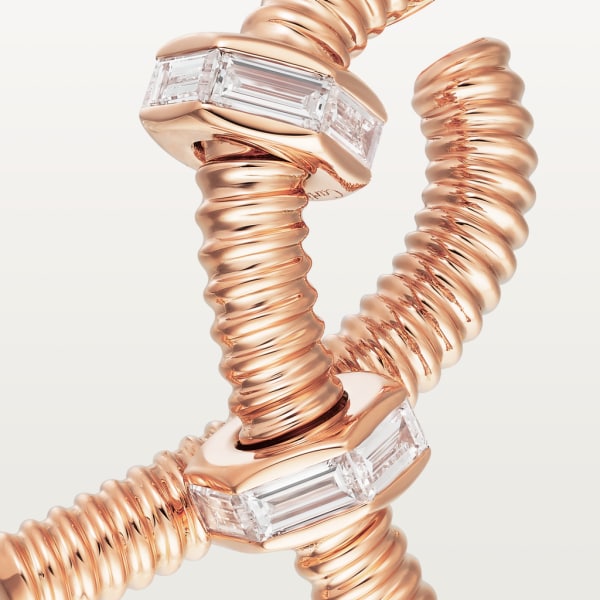 Écrou de Cartier left earring Rose gold, diamonds