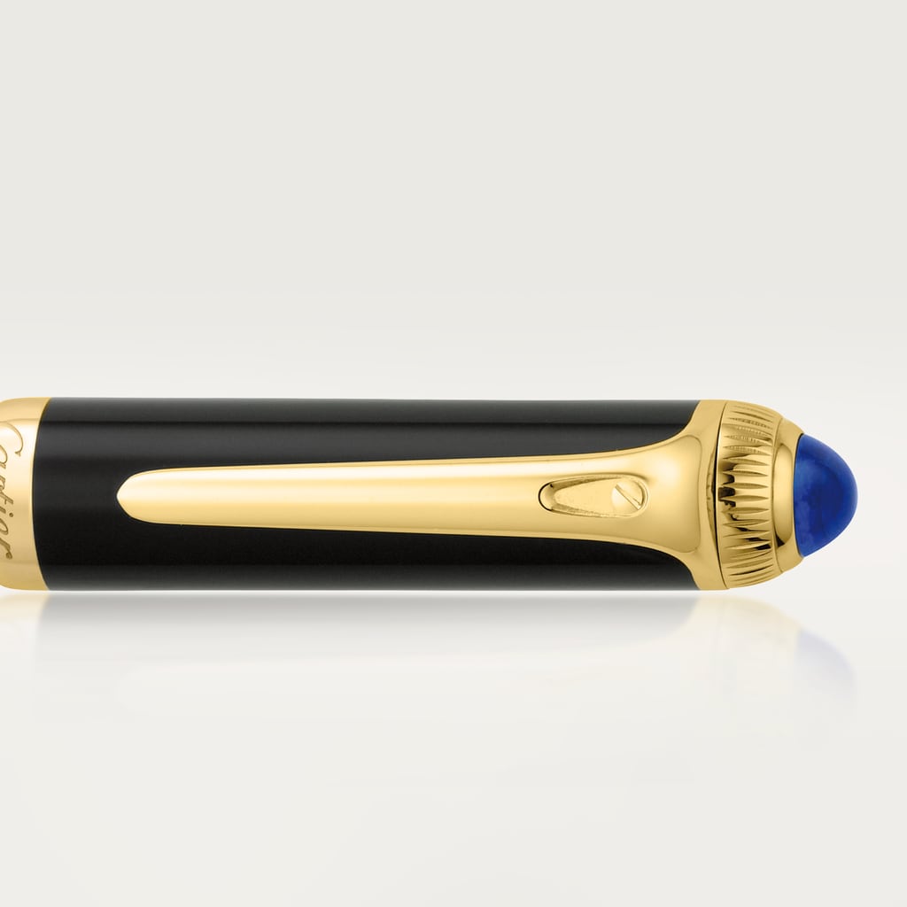 R de Cartier fountain penBlack composite, yellow golden-finish details