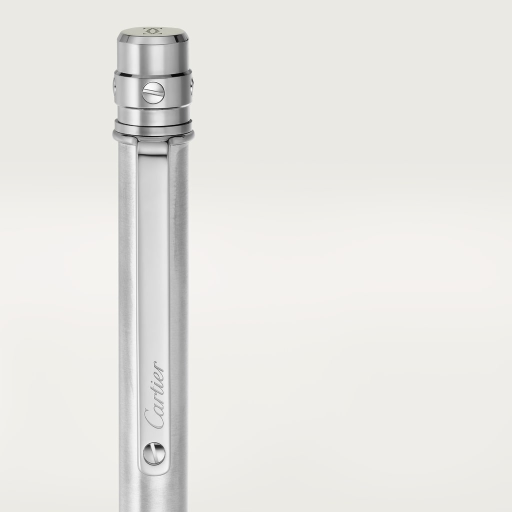 Santos de Cartier ballpoint penSmall model, brushed metal, palladium finish