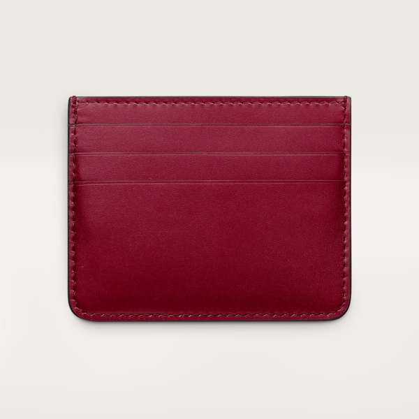 Simple card holder, C de Cartier Cherry red calfskin, gold and cherry red enamel finish