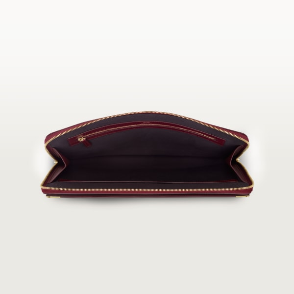 Portfolio,  Must de Cartier Burgundy calfskin, golden finish