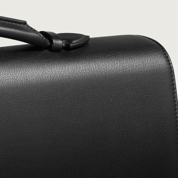 Briefcase, Must de Cartier Black calfskin, palladium finish