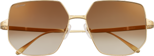 Santos de Cartier sunglasses Smooth and brushed golden-finish metal, graduated brown lenses with golden flash