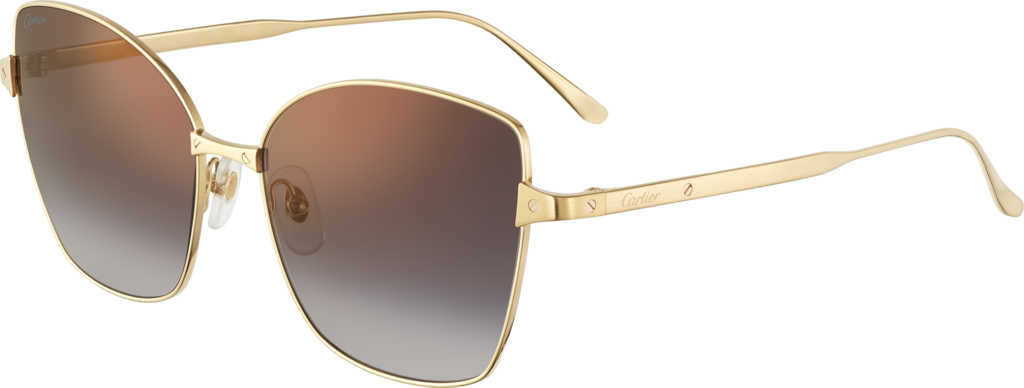 Santos de Cartier sunglassesSmooth and brushed golden-finish metal, graduated grey lenses with golden flash