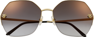 Panthère de Cartier sunglasses Smooth golden-finish metal, graduated grey lenses with golden flash