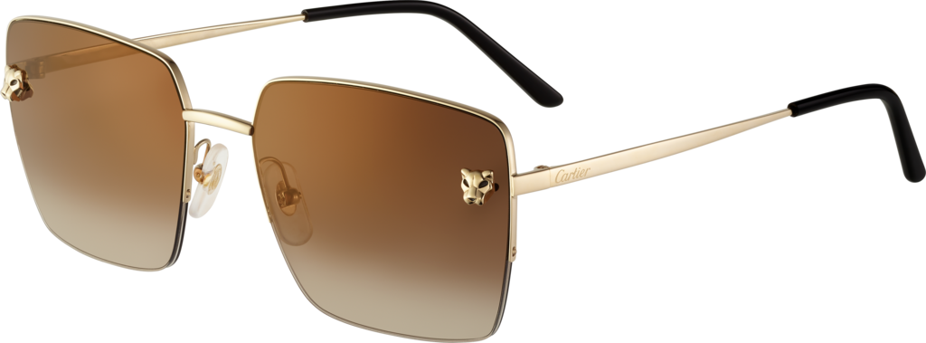 Panthère de Cartier sunglassesSmooth golden-finish metal, graduated brown lenses with golden flash